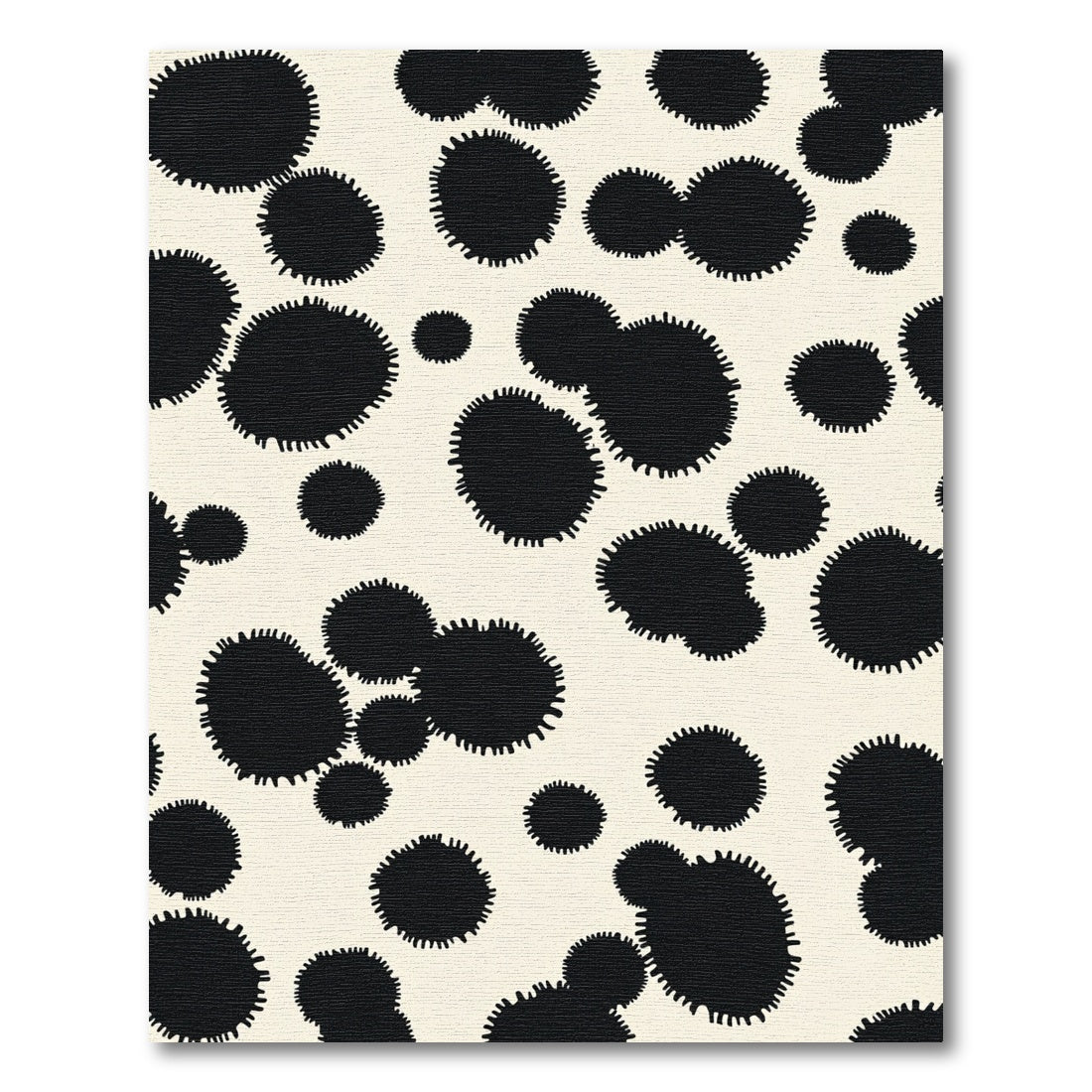 Black Blotches Sparse Cream Composition Rug