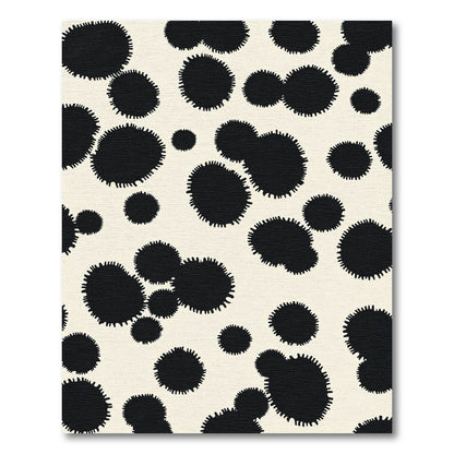 Black Blotches Sparse Cream Composition Rug