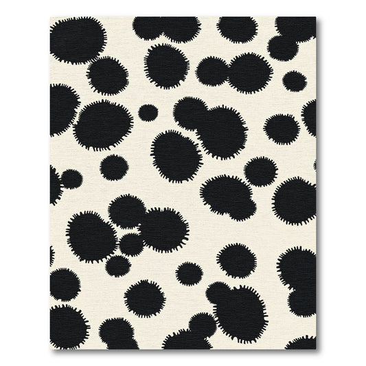 Black Blotches Sparse Cream Composition Rug