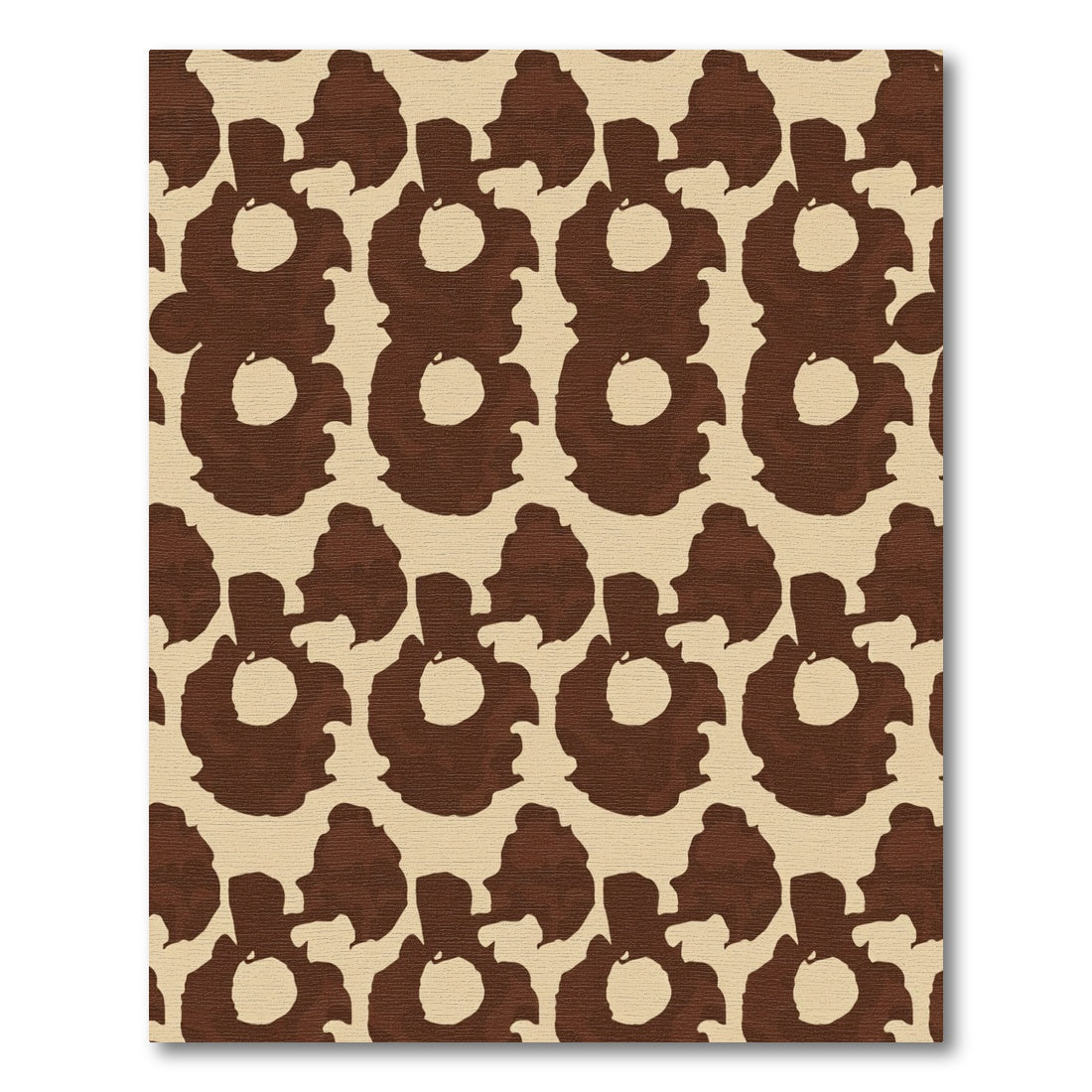 Earthy Brown Organic Abstract Circles Rug