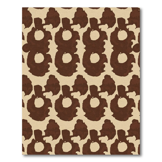 Earthy Brown Organic Abstract Circles Rug