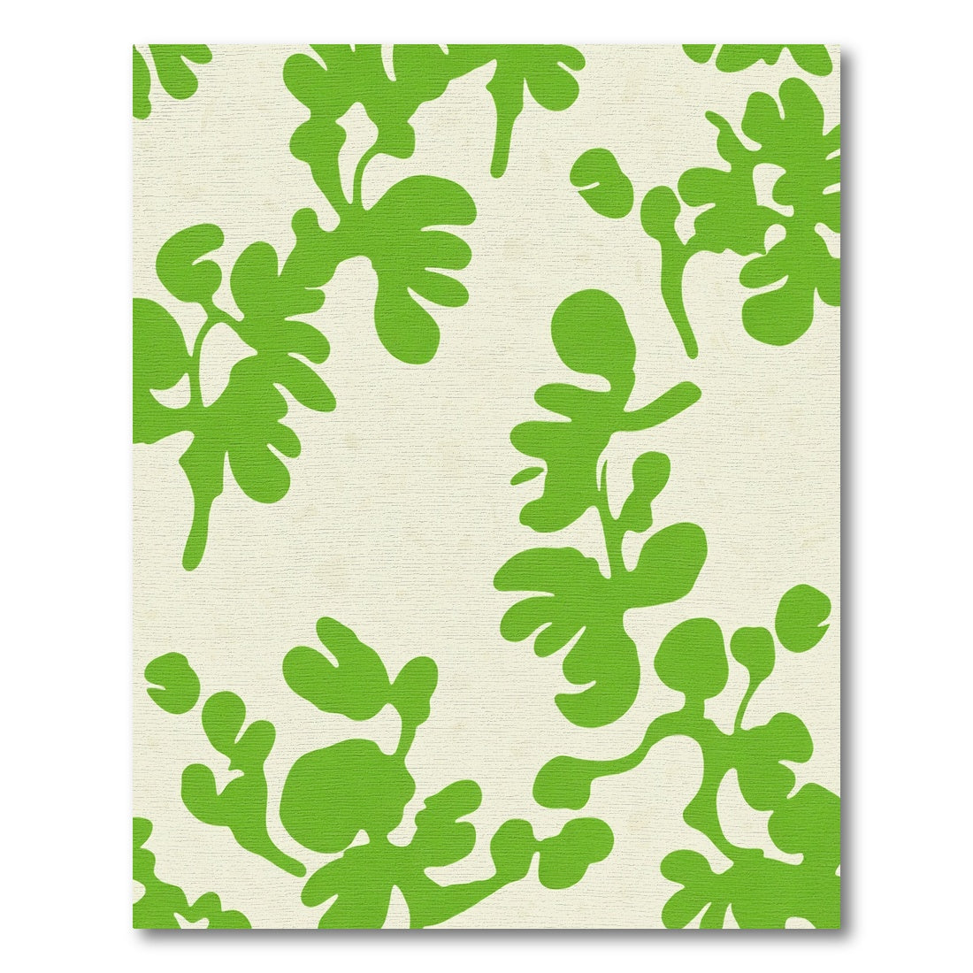 Vibrant Lime Green Abstract Foliage Rug