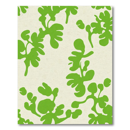 Vibrant Lime Green Abstract Foliage Rug