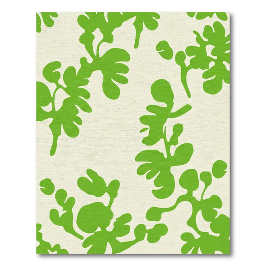Vibrant Lime Green Abstract Foliage Rug