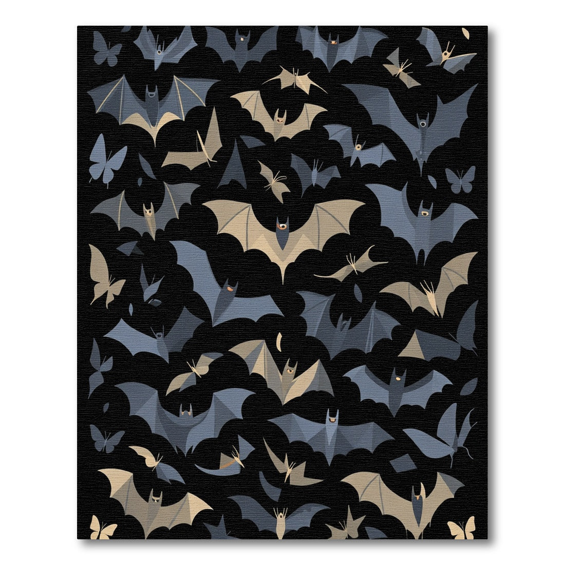 Whimsical Bat Butterfly Night Sky Rug