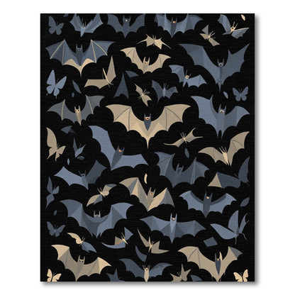 Whimsical Bat Butterfly Night Sky Rug