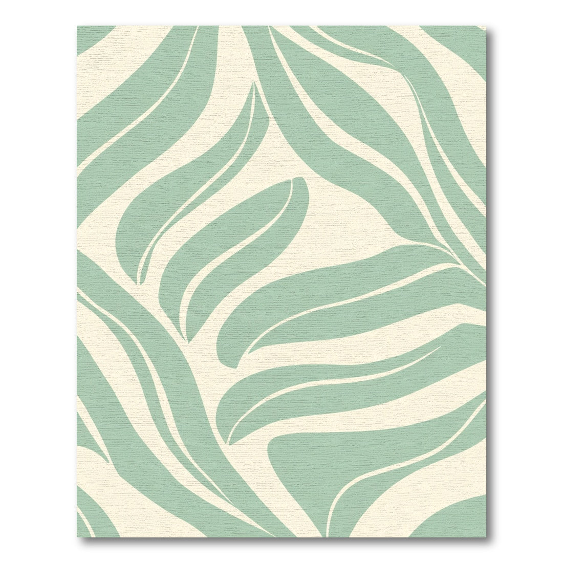Soft Sage Green Abstract Leaf Rug