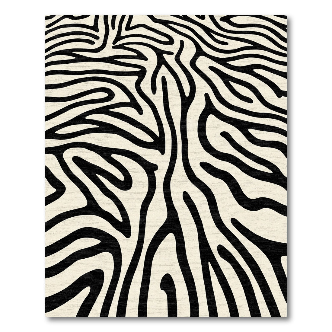 Zebra Stripe Cream Black Waves Rug