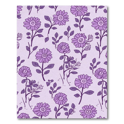 Lavender Floral Vine Botanical Art Rug
