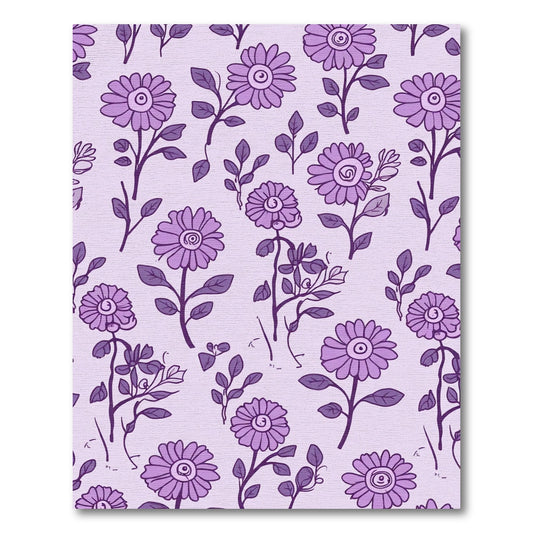 Lavender Floral Vine Botanical Art Rug