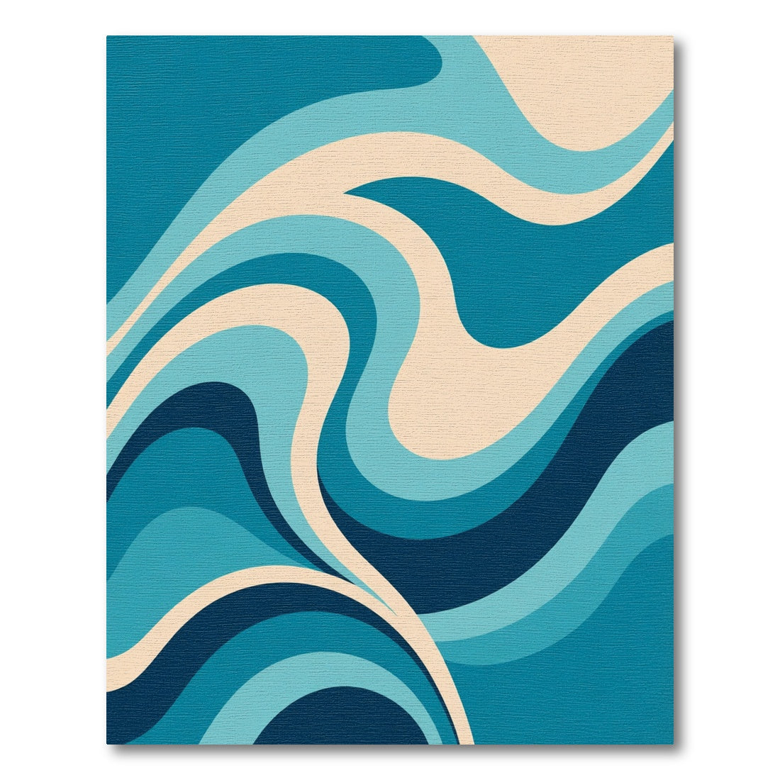 Retro Blue Cream Swirl Rug