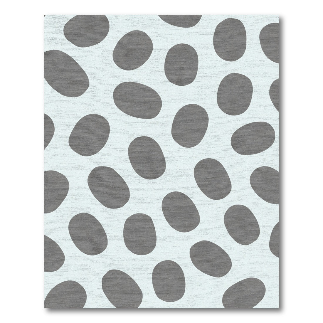 Gray Oval Scatter on White Rug