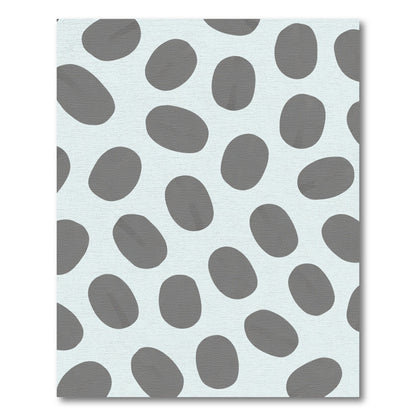 Gray Oval Scatter on White Rug