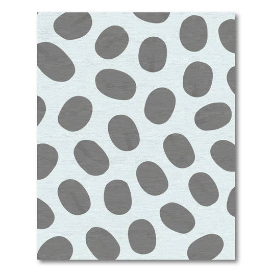 Gray Oval Scatter on White Rug