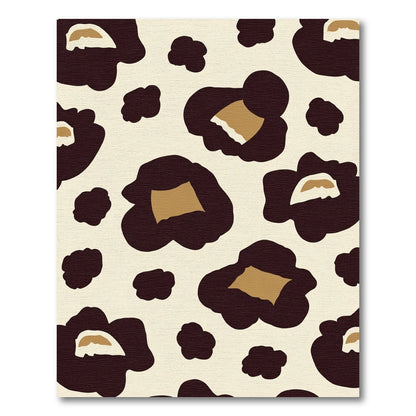Cream Brown Animal Spots Rug