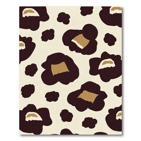 Cream Brown Animal Spots Rug