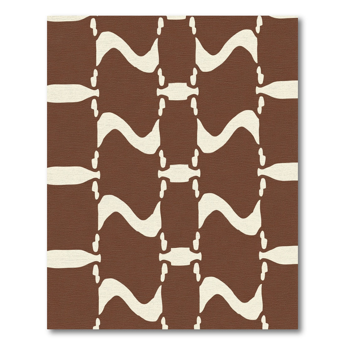 Brown Cream Abstract Organic Wave Rug