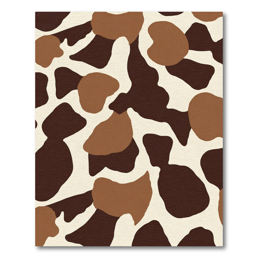 Brown Tan White Organic Spots Rug