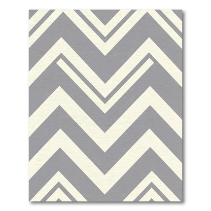 Gray and Cream Chevron Lines Rug