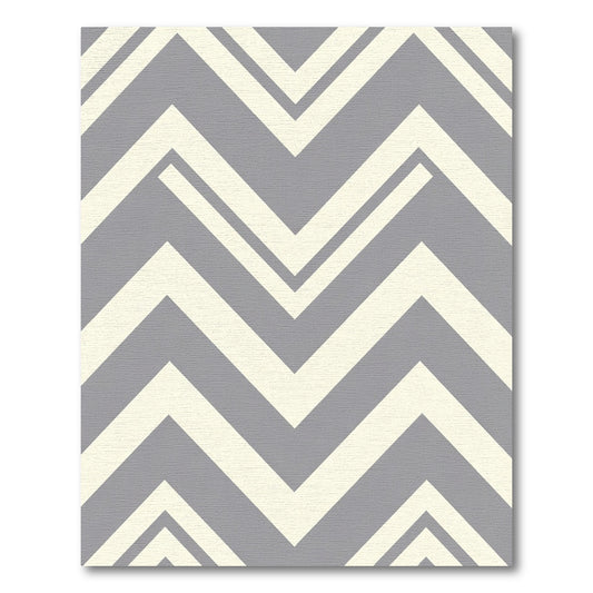 Gray and Cream Chevron Lines Rug