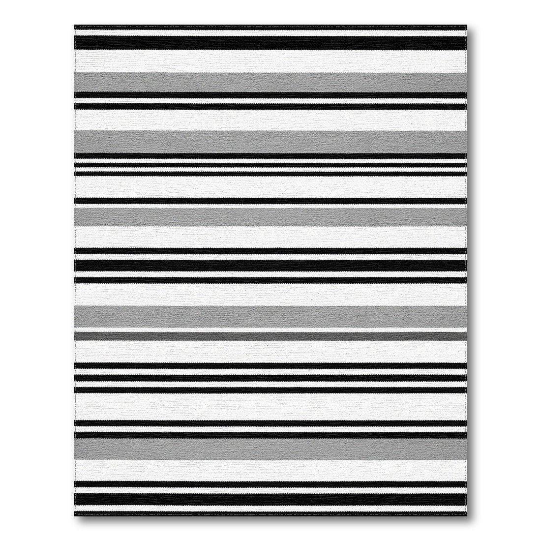 Black White Striped Geometric Area Rug