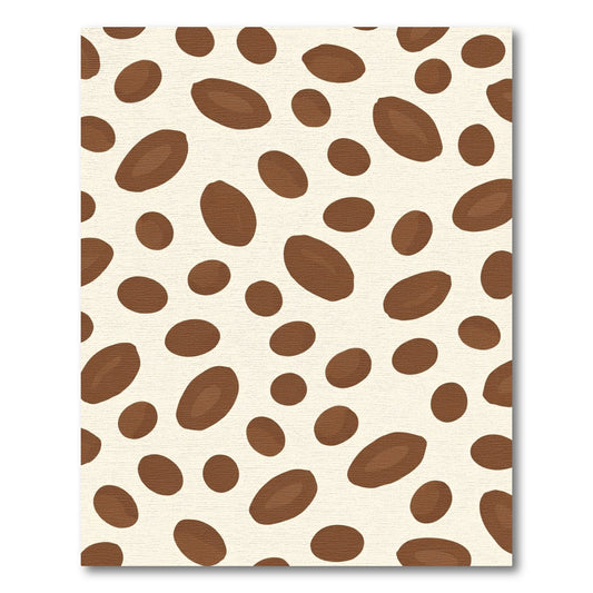 Brown Oval Spotty Composition Rug