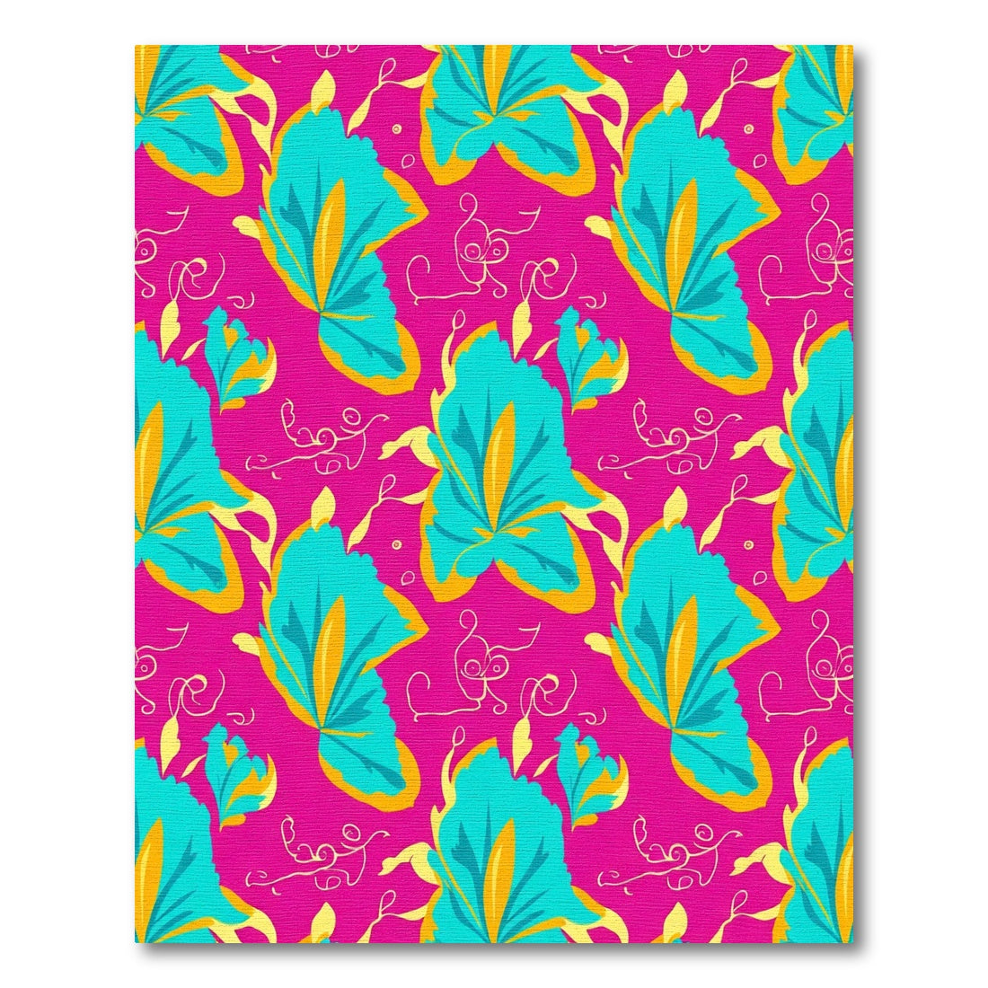 Vibrant Teal Iris Blossom Swirl Rug
