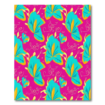 Vibrant Teal Iris Blossom Swirl Rug