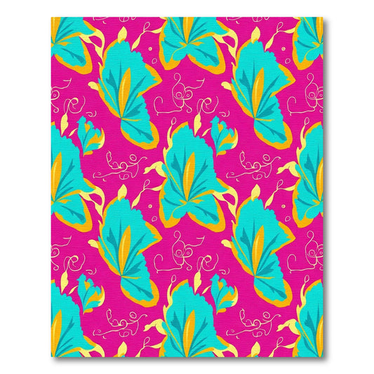 Vibrant Teal Iris Blossom Swirl Rug
