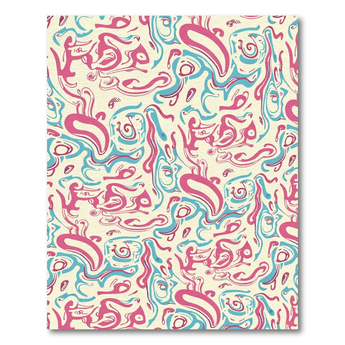Pink Teal Swirl Abstract Rug