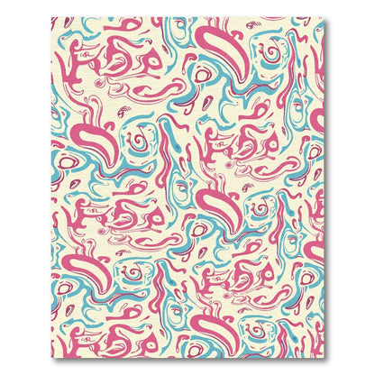 Pink Teal Swirl Abstract Rug