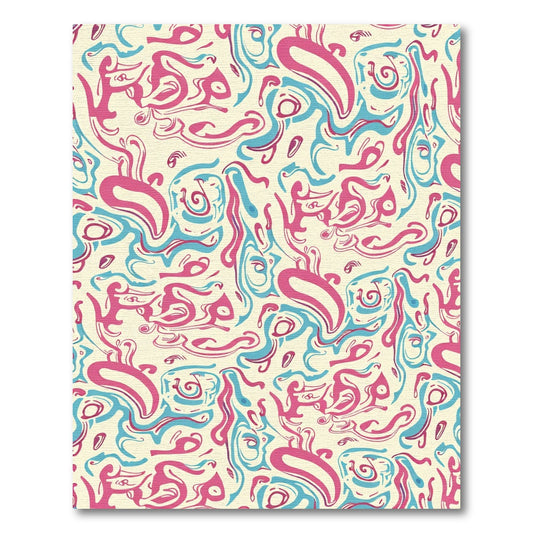 Pink Teal Swirl Abstract Rug