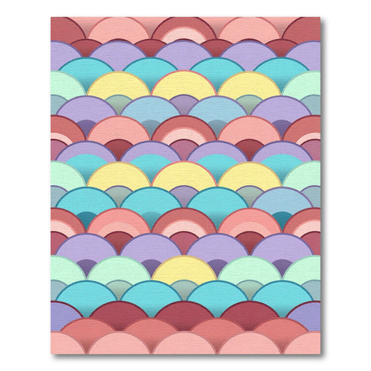 Pastel Scales Geometric Shimmer Rug