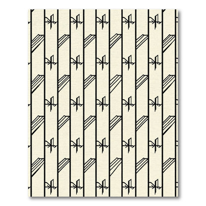 Cream Black Art Deco Geometric Stripes Rug