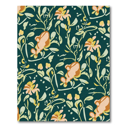 Earthy Peach Floral Vine Serenity Rug