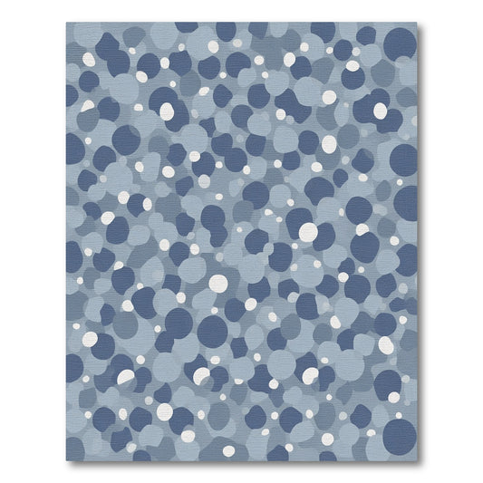 Ocean Blue Speckled Pebble Collage Rug