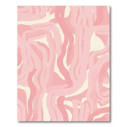 Blush Pink Abstract Wavy Strokes Rug