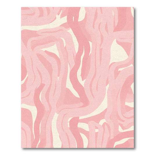 Blush Pink Abstract Wavy Strokes Rug