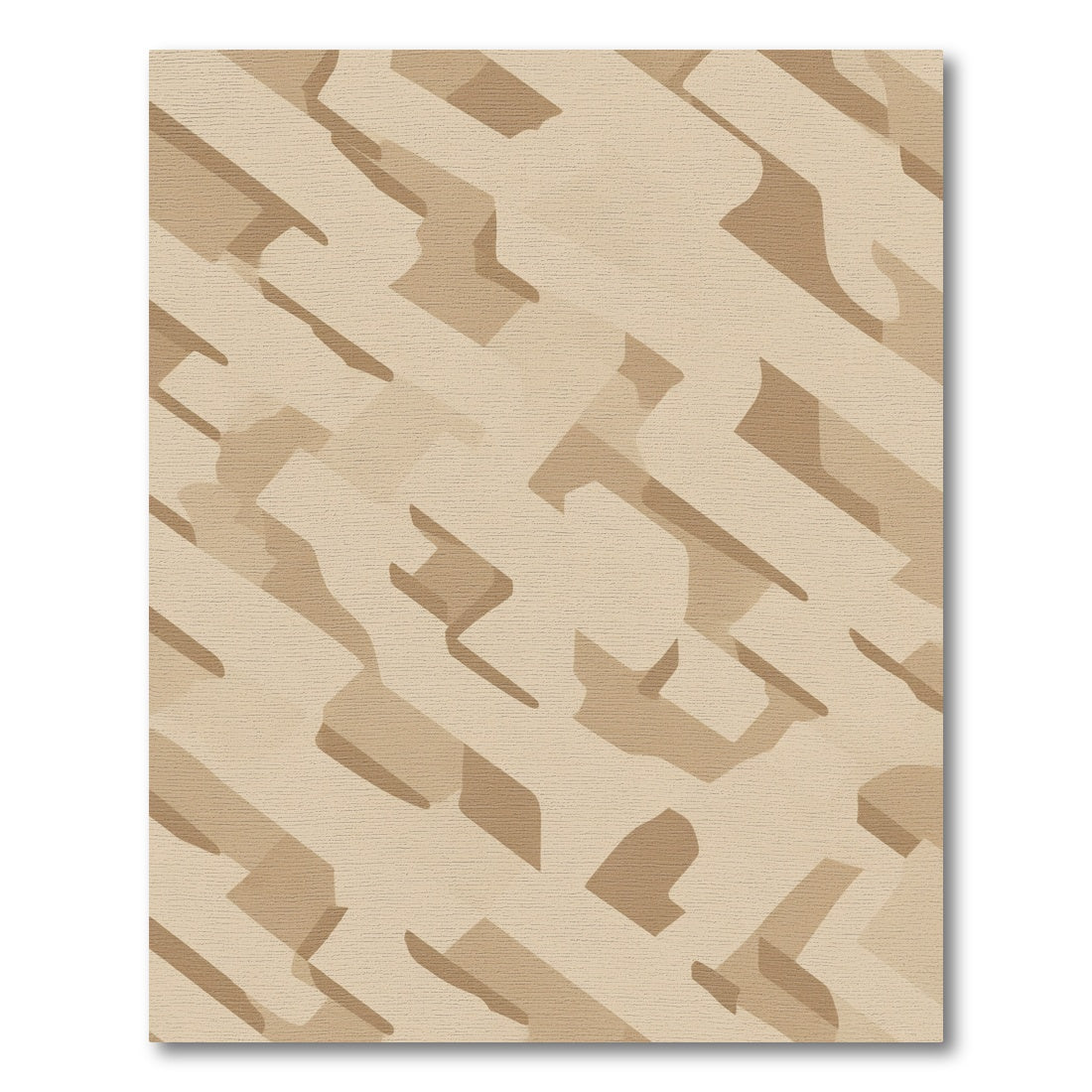 Cream Taupe Interlocking Abstract Shapes Rug