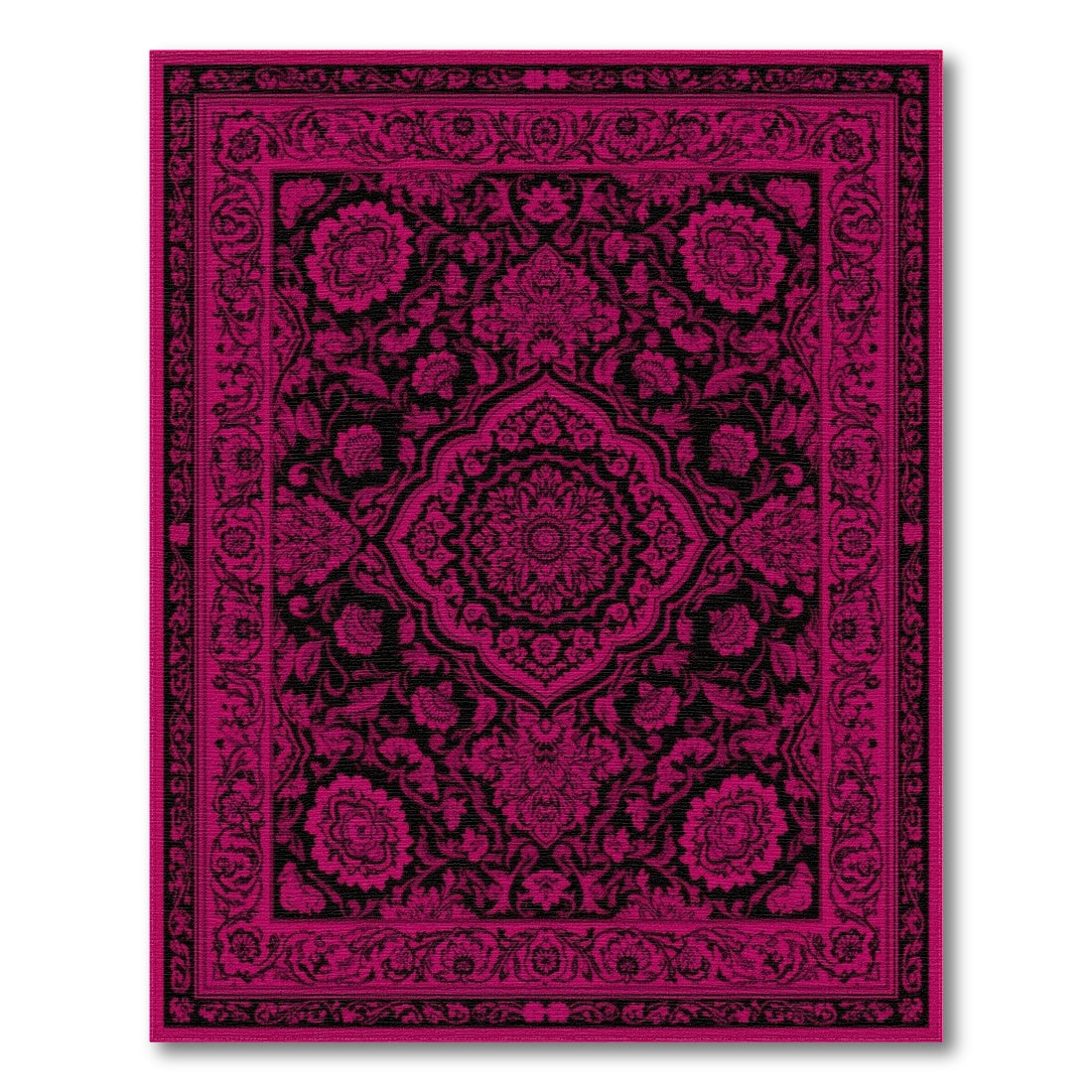 Floral Pink Persian Floral Medallion Rug
