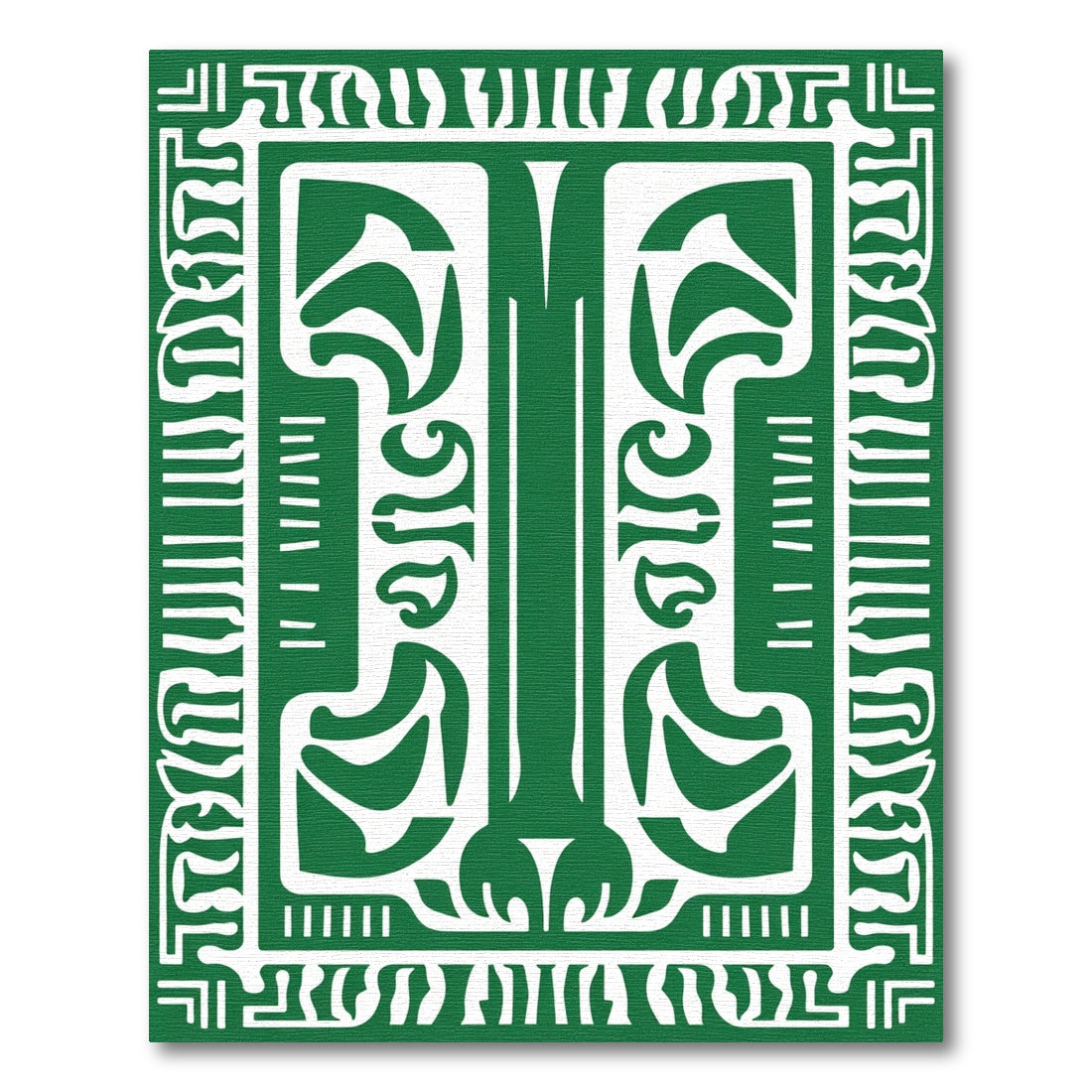 Deep Green Organic Art Deco Rug