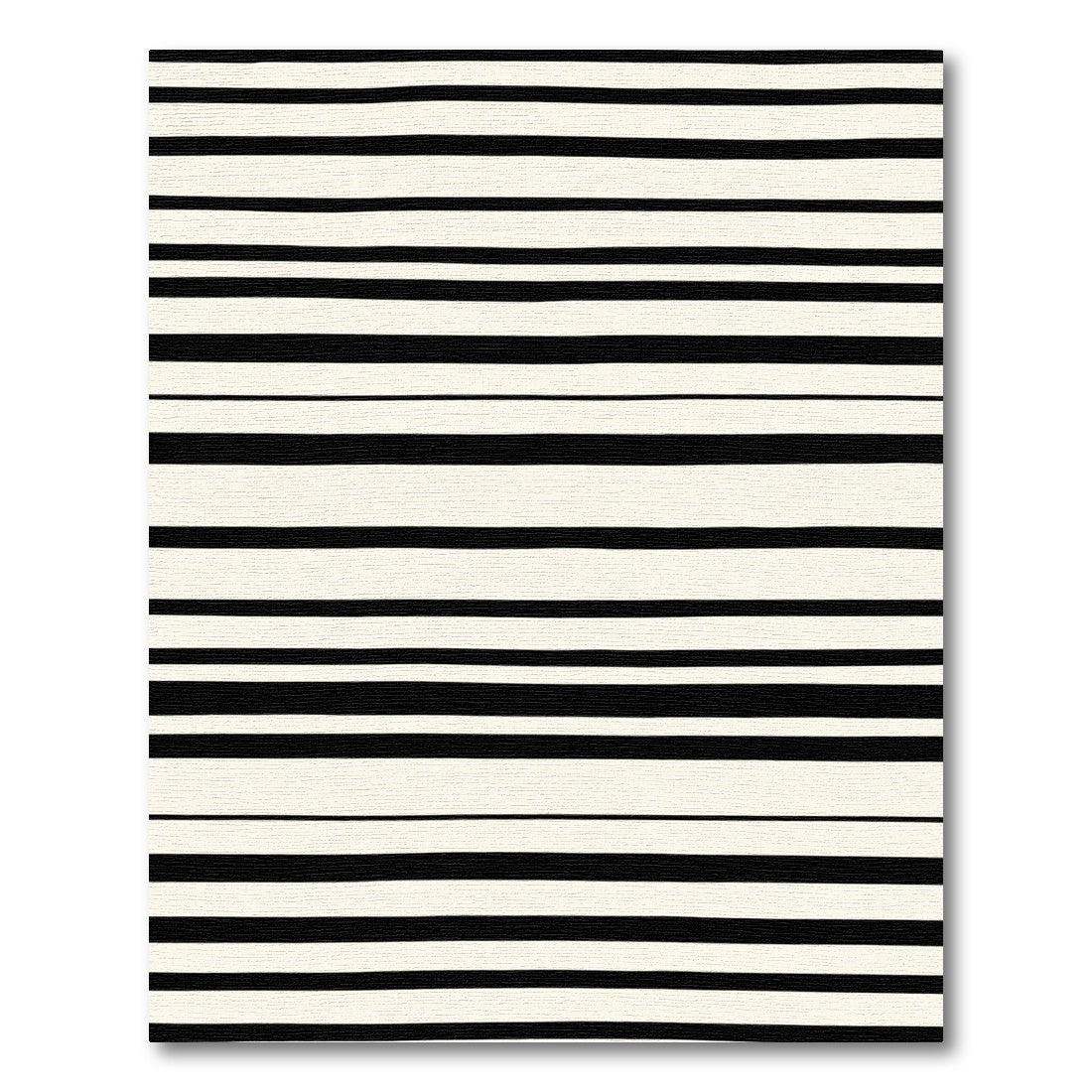 Cream Black Horizontal Stripe Rug