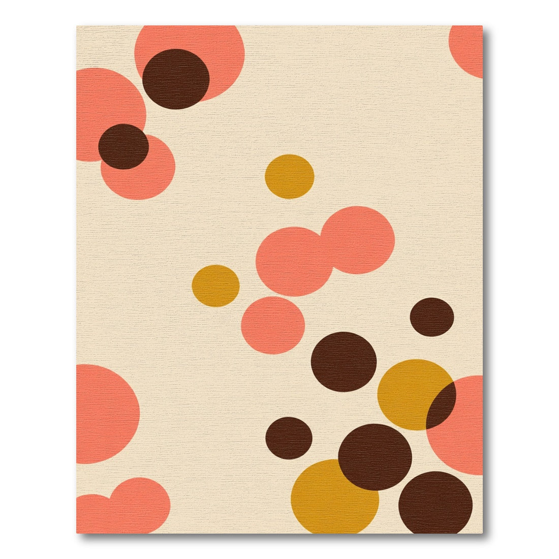 Coral Brown Mustard Bubbles Composition Rug
