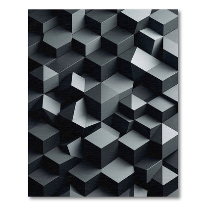 Monochromatic Cubic Illusion Rug