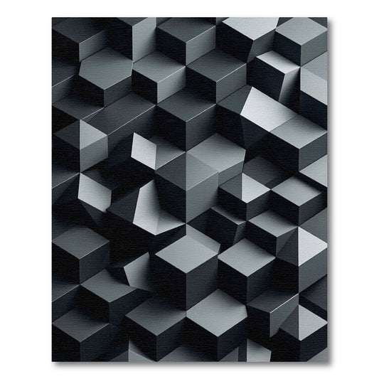 Monochromatic Cubic Illusion Rug