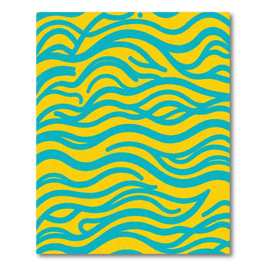 Bright Yellow Aqua Swirl Ocean Rug