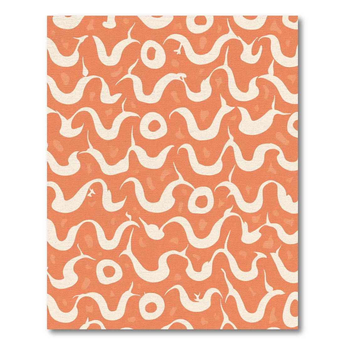 Orange Cream Abstract Swirls Area Rug