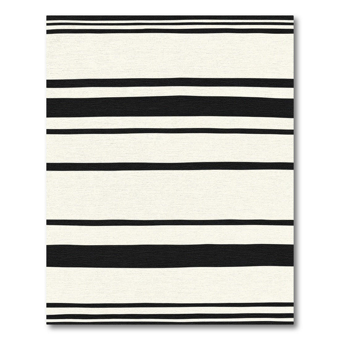 Minimalist Black Cream Striped Rug
