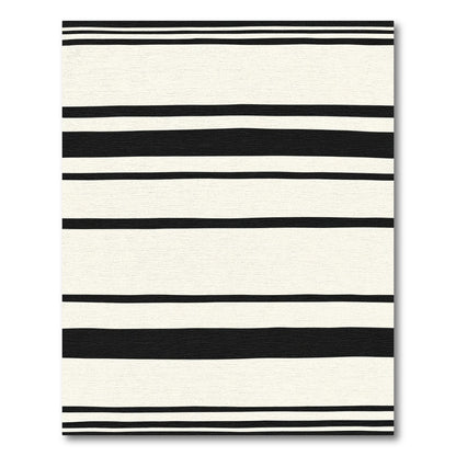 Minimalist Black Cream Striped Rug