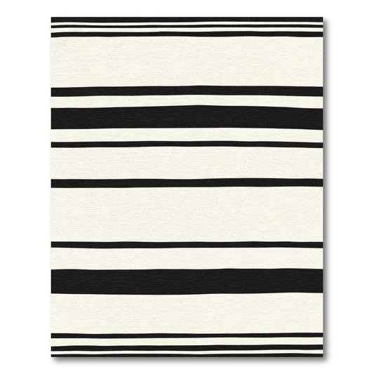 Minimalist Black Cream Striped Rug
